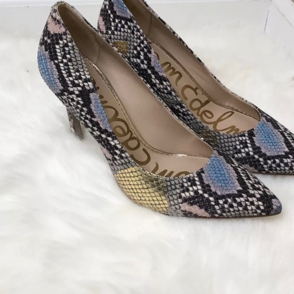 Sam Edelman Hazel snake skin heel pink/blue size8